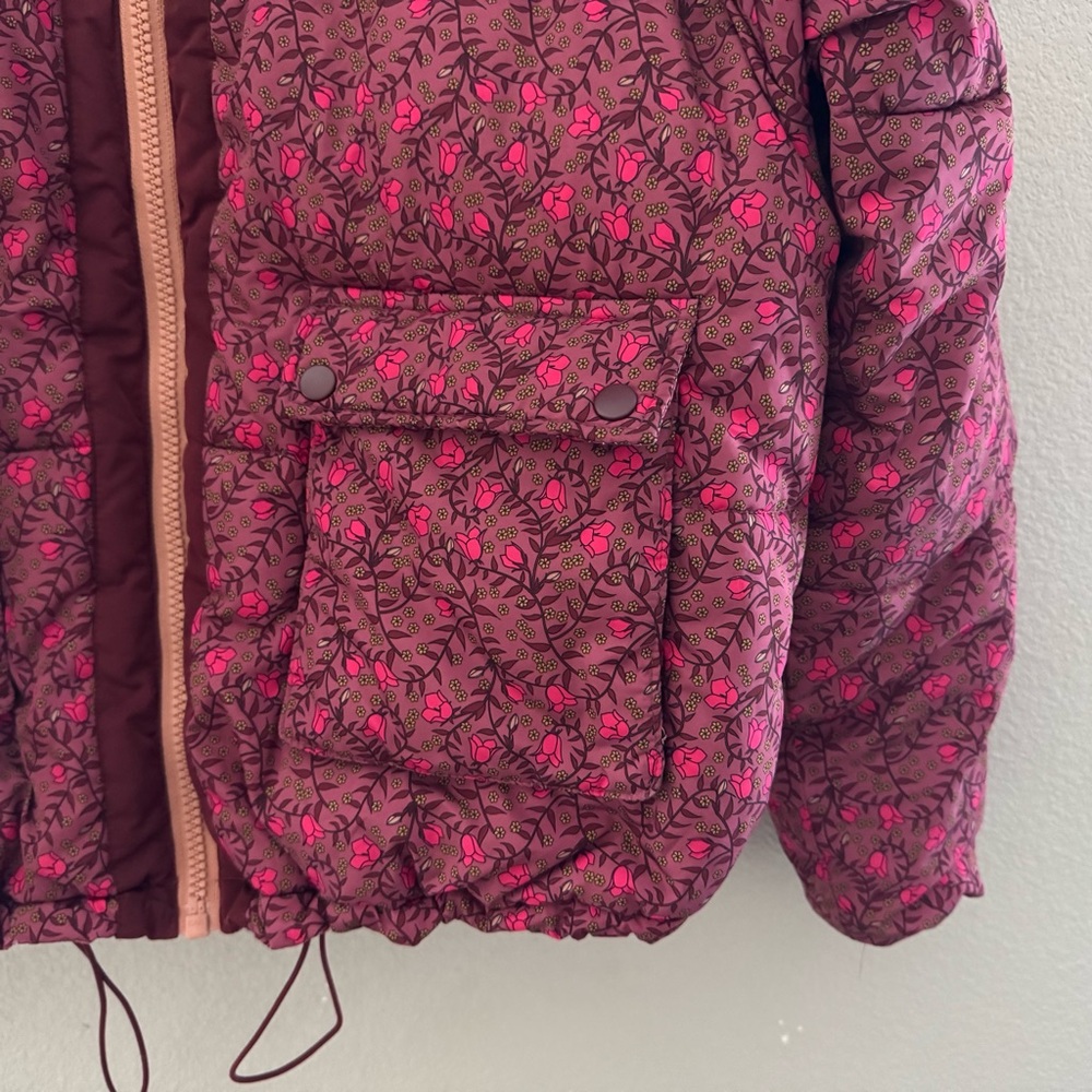 Anthropologie Numph Lillie Puffer Jacket XL Pink Floral Quilted - Picture 11 of 15
